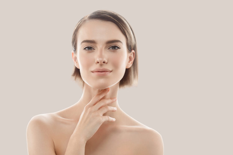 Beauty Woman face Portrait. Beautiful model Girl with Perfect Fresh Clean Skin.